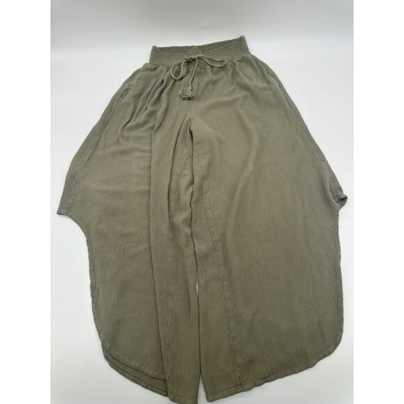 Rewash Casual Pants High Rise Capri Beach Pants Elastic Band Sz M Green - Picture 8 of 9